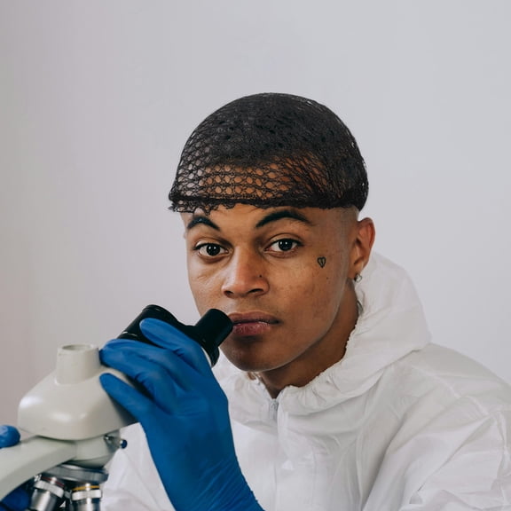 PENIKOKO 12 Pcs Black Chef Hair Nets Polyester Food Safety Kitchen Caps for Restaurant and Food Service