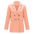 thumbnail image 4 of ITSAME Womens Plus Size Blazer, Double Breasted Solid Color Long Sleeve Lapel Fitted Slim Suit Jacket Orange 3XL, 4 of 6