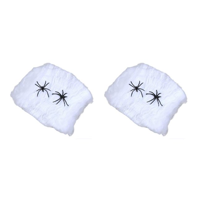 Injueey 2 Sets Halloween Spider Web Set Scene Ornament Festival Decor House Accessory Simulation Haunted DIY Layout Realistic 2Conjunto