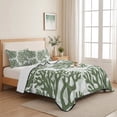 thumbnail image 5 of Quilts Twin XL Size, Dark Sage Green Coral Coastal Soft Comforter Bedding Set for Bed, Summer Beach Nautical Ocean Lightweight Quilted Bedspread with Pillow Cover(2 Pieces) for All Season, 68x98 Inch, 5 of 9