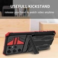 thumbnail image 4 of Decase Phone Case for Samsung Galaxy S22 Ultra Heavy Duty Cover With Slim Credit Card Holder Kicktand Hybrid Mobile Slot Rugged Case For Galaxy S22 Ultra, Red, 4 of 7