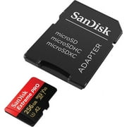 SanDisk Extreme Pro 256GB microSDXC UHS-I U3 A2 V30 Memory Card with Adapter