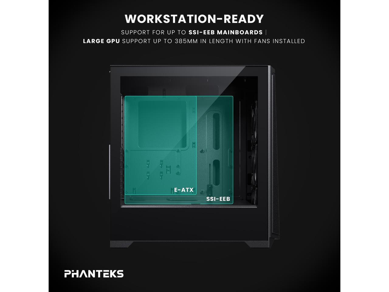 Phanteks Eclipse G370A, mid-tower Gaming Chassis, high airflow mesh, 3x M25 D-RGB Fans, Black.