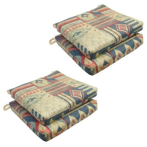 Blazing Needles 93454-4CH-ID-043 20 x 19 in. Chair Cushions, Taos - Set of 4