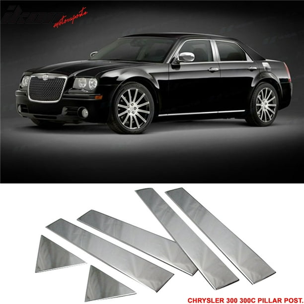 Compatible with 0510 Chrysler 300 300C Chrome Door Pillar Post Trim 6