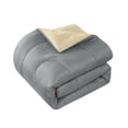 thumbnail image 2 of Casa 7-Piece Solid Reversible Comforter Set With Bonus Sheets, Charcoal, Queen, 2 of 6