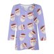 thumbnail image 4 of Puntoco Blusa informal de cuello redondo con mangas 3/4 cortas y estampado a la moda para mujer, 4 of 5