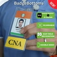 thumbnail image 3 of 5 Pack - CNA BadgeBottom Vertical Badge Buddy & ID Holder Combo - Heavy Duty 2 in 1 Badge Bottom I’D Protector Nursing Accessories - USA Printed Double Sided Role Card Sleeve by Specialist ID (Yellow), 3 of 6