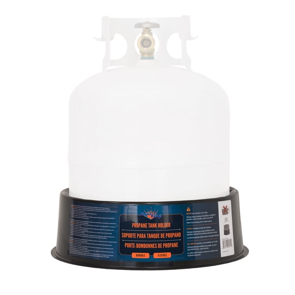Flame King Propane Cylinder Stabilizer Base, Impact-Resistant Propane Tank Holder, Black