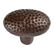 Solid Cast Copper Small Oval Knob in Antique Finish by The Copper Factory Model CF104AN