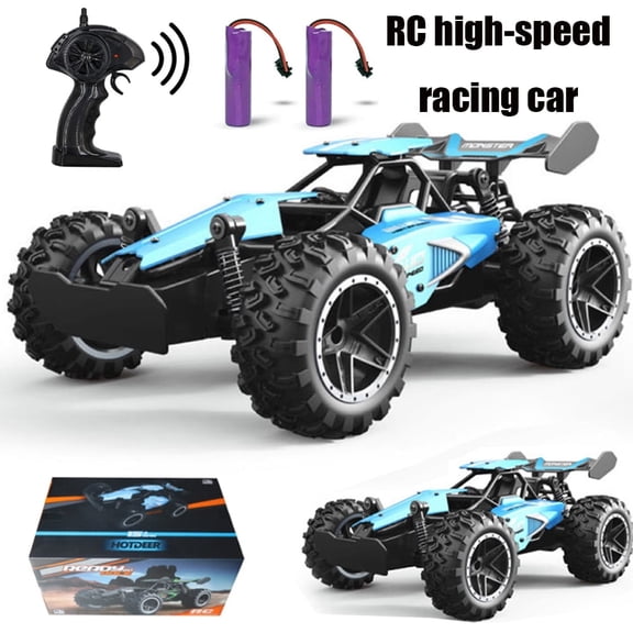 Remote Control Car RC Cars All Terrain Monster Truck, Outdoor 2WD Off Road Hobby RC Truck with 2 Rechargeable Batteries