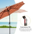 thumbnail image 2 of Iwicker 9Ft Patio Umbrella Sunbrella Outdoor Aluminum Market Umbrella with Crank and Push Button Tilt, Orange Stripe, 2 of 10