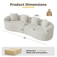 thumbnail image 5 of Daluvenix 110" Modular Sectional Sofa, Modern Curved Sofa Couch for Living Room, 4 Seater Cloud Couch with 4 Pillows, No Assembly Required, Beige, 5 of 9
