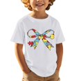 thumbnail image 4 of CPNG Children's Girls and Boys T Shirt Autism Awareness Bow Puzzle Print Loose Fit Tees Summer Casual Crew Neck Short Sleeve T-Shirt, 4 of 8