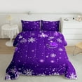 thumbnail image 2 of Homewish Xmas Snowflake 3-Piece Full Size Comforter Sets For Teens Boys Girls,Purple White Bedding Comforter Set,Merry Christmas Lightweight Bedding Sets,Ultra Soft Home Decor,Reversible, 2 of 8