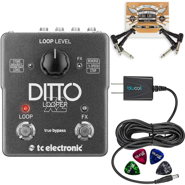 TC Electronic Ditto X2 Looper Effects Pedal Bundle with Blucoil