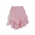 thumbnail image 5 of Xdegoge High Waisted Skirt for Women Mini Tiered Solid Summer Skirts Ruffle Flowy Chiffon Party Date Night, 5 of 5