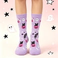 thumbnail image 4 of Halloween Socks, Breathable Soft Printed Crew Socks, Skeleton Pumpkin Witch Pattern, Funny Spooky Novelty Socks, Halloween Gift for Family & | TruHer,Purple Free Size, 4 of 5