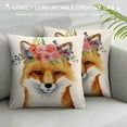 thumbnail image 3 of COMIO  Welcome Cute Fox Throw Pillow Cover,Autumn Fox Halloween Buffalo Check Plaid Autumn Harvest Thanksgiving Holiday Decor for Home, 3 of 5