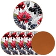 thumbnail image 2 of Plant Set of 6 Round Coasters, Microfiber Leather Drink Coasters, 11x11 cm/4.3x4.3 in Coaster Set for Table and Home Decor, 2 of 6