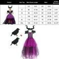 thumbnail image 3 of Girls Witch Costume Handmade Knitted Tulle Dress Evil Queen Dress up Costume for Halloween Carnival Cosplay 3-12 Years Dark Purple with Goat Horn Hairpin(Dark Purple )M, 3 of 5