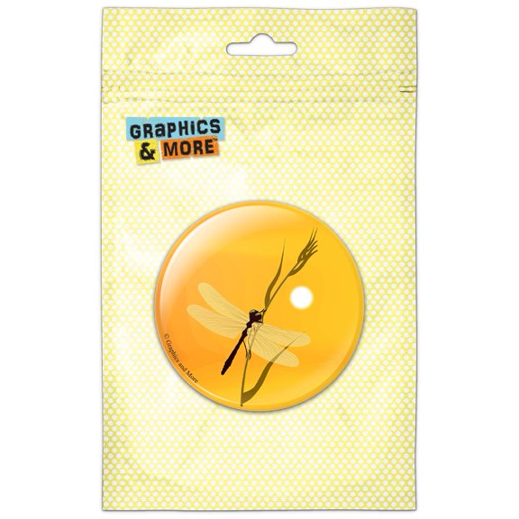 Dragonfly Dragon Fly Yellow Pinback Button Pin Badge