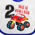 thumbnail image 4 of Inktastic Monster Truck How I Roll 2nd Birthday Boys Baby Bib, 4 of 4