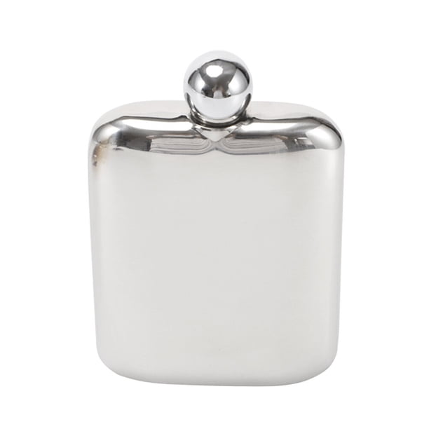 1pc 7oz Botella de vino portátil de acero inoxidable con forma cuadrada para al aire libre (Plata)