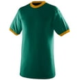 thumbnail image 2 of Augusta Sportswear Men's XX-Large Ringer tee Shirt, Dark Green/Gold, 2 of 2