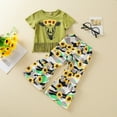 thumbnail image 2 of ibuvkizy Baby Girl Clothes Clearance,Toddler Girl Short Clothing Sets,Toddler Baby Girls Short Sleeve Sunflower Cow Pattern Print Trousers Two-piece,Summer Casual Top Tee Shirts,Gifts for Her, 2 of 9