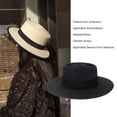 thumbnail image 3 of Sonducket Sombrero de paja de verano de ala ancha, informal, transpirable, para acampar, pescar, viajar, playa, moda, tapa plana, gorra protectora solar Sombreros Negro NO1 Sonducket  AP012495-01, 3 of 6