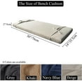 thumbnail image 3 of 30 x 14 Inch Piano Bench cushons for Indoor Furniture with Ties Non Slip Kitchen Dining Room Bench seat Cushion for Show Storage, Window, Settee, Ottoman，Beige, 3 of 9