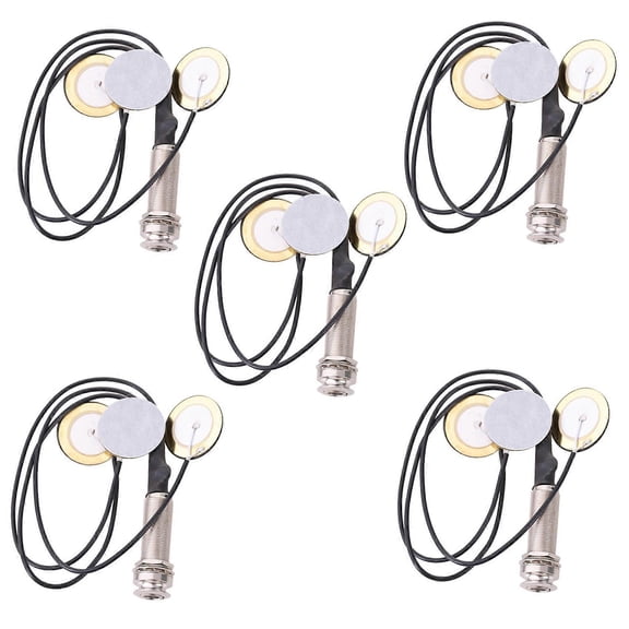 5X Piezo Contact Microphone 3 sensor pickups with endpin jack, kalimba compatible