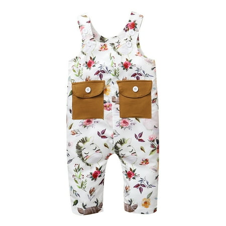 

Infant Baby Pants 9 Months Infant Baby Summer Pants 12 Months Infant Baby Suspender Elephant Prints Pocket Pants White