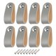 thumbnail image 1 of Uxcell 8 Paquetes Tiradores de Cajón de Cuero con Tornillos para Cajones, Gris/Plata, 1 of 5