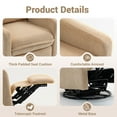 thumbnail image 6 of Paproos Swivel Rocker Recliner, Velvet 360°Swivel Rocking Recliner, Glider Rocking Chair for Nursery, Small Rocker Chair for Small Space, Manual Recliner for Adults for Home Theater, Camel, 6 of 10