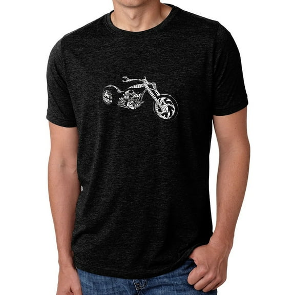 LA Pop Art Men's Premium Blend Word Art T-shirt - MOTORCYCLE