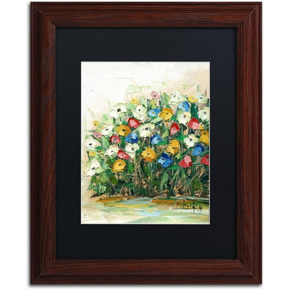 Trademark Fine Art "Spring Flowers in a Vase 10" Canvas Art by Hai Odelia, Black Matte, Wood Frame