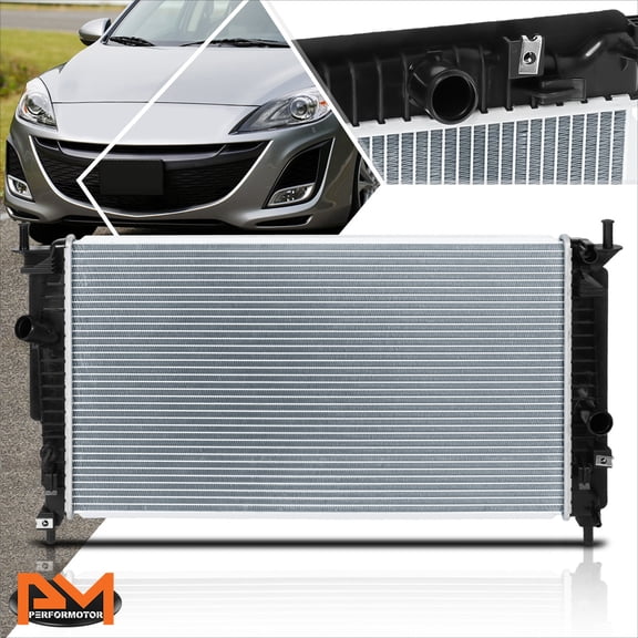 PM PERFORMOTOR Aluminum OE Replacement Radiator for 10-14 Mazda 3 2.0/2.3/2.5L AT/MT DPI-13100