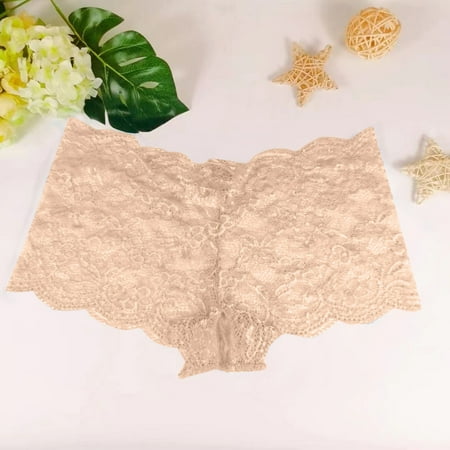 BYHONG Women s Sexy Underwear Sexy Lace Open Panties Multi Color Plus Size Underwear Panties for Women Khaki XL