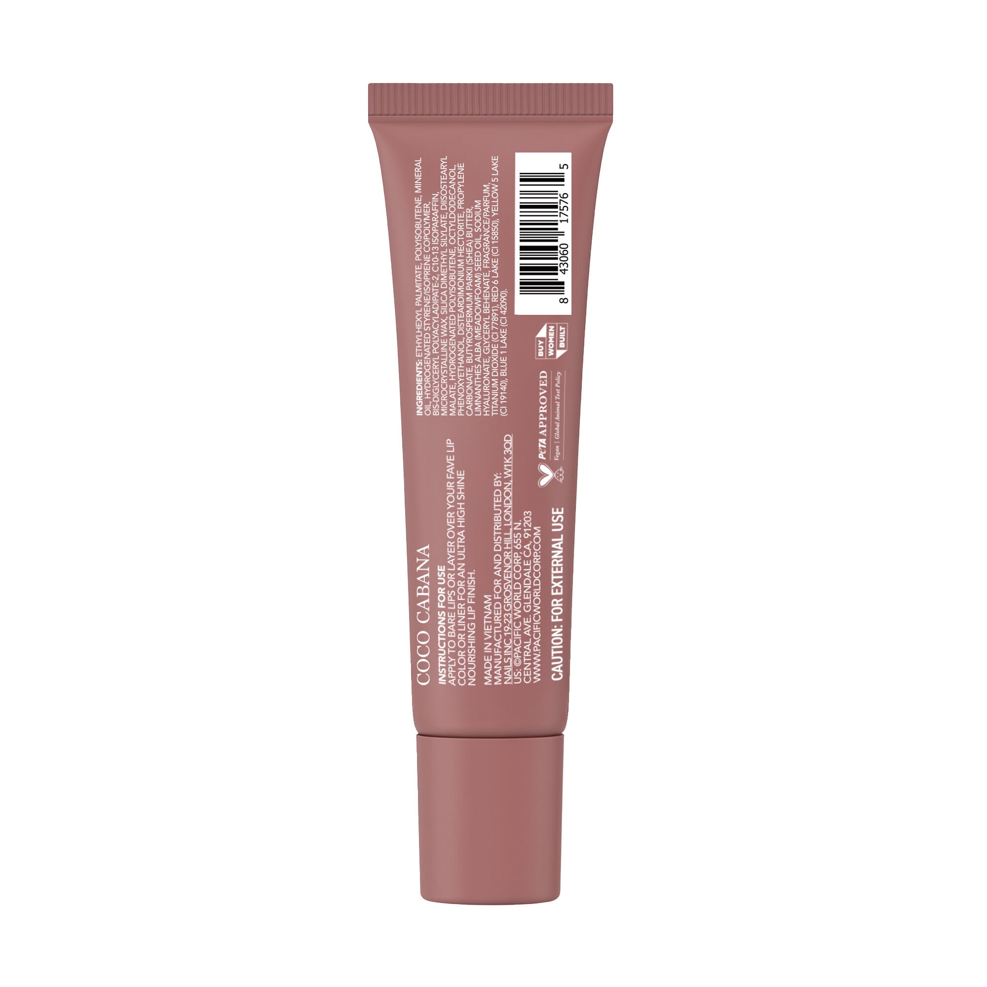Holler Sunny Sundaze Coco Cabana Coconut Lip Butter, Hydrating Shea Butter, 0.33 fl oz