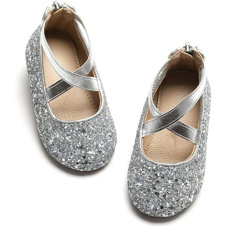 

Toddler Flower Girl Dress Shoes - Girl Ballet Flats Party School Shoes Wedding