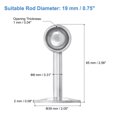 thumbnail image 2 of Uxcell Closet Rod Bracket, 4Pcs Stainless Steel O Shaped  Flange Closet Holder for 19mm Diameter Rod, Silver, 2 of 6