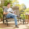 thumbnail image 2 of Outsunny Banc à Bascule d'Extérieur, Balançoire de Jardin pour 2 Personnes, Brun, 2 of 10