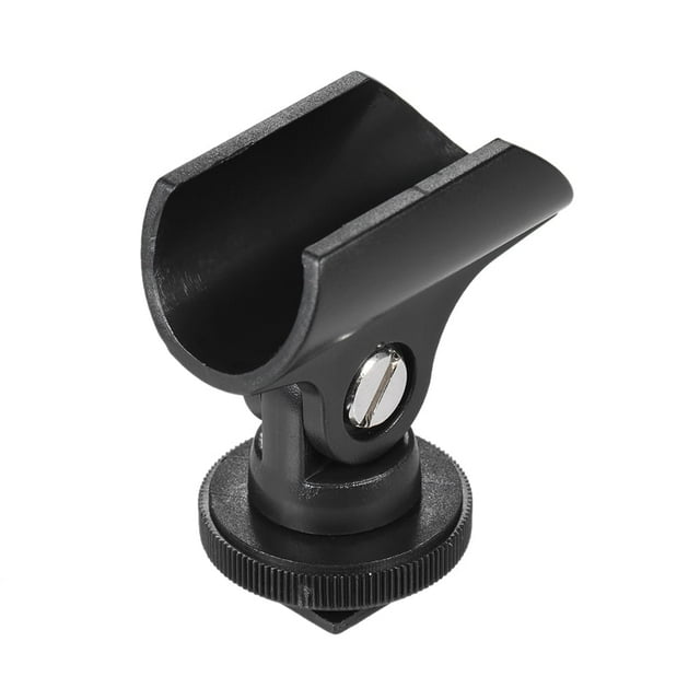 Acortar Andoer 19mm plástico micrófono del Mic del clip del sostenedor con el zapato caliente y 1/4 "Orificio de tornillo para la cámara réflex digital