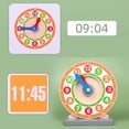 thumbnail image 4 of Reloj de aprendizaje de madera, reloj educativo para niños de primaria, reloj de enseñanza impreso en Color no tóxico, papelería, 4 of 4
