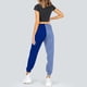 thumbnail image 2 of Gibobby pantalones afelpados para mujer Pantalones de chándal con bolsillo para mujer, estampado, cómodos, de cintura alta, para entrenamiento, salón atlético, informales, para correr (Azul, M), 2 of 5