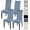 Pure Grey Blue, variant on Chair Covers for Dining Room 6 Pack, Stretch Printed Kitchen Chair Covers Washable Spandex Parsons Chair Slipcovers Removable Seat Protector for Home, Restaurant, Ceremony (Floral Pattern)