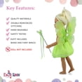 thumbnail image 4 of Emily Rose 14.5 Inch Doll Clothes 3 Piece Magical Tinker Bell Fairy Princess 14" Doll Costume with Removable Wings, and Magic Wand, 4 of 9