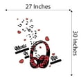 thumbnail image 4 of Music Wall Decal Floral Themed Headphones with Musical Notes and Hearts Bedroom Wall Decal for Boys Instrument Cute Themed Room Décor - Size: 27 In x 30 In, 4 of 5